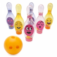 Set bowling Grafix cu LED-uri, roz, galben, mov, Light Up Bowling, R05-0707-PINK